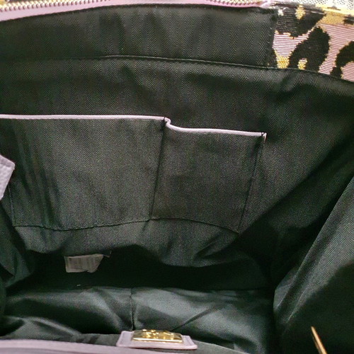 YNOT? Large Bag new, black-purple animal print
