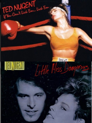 Ted Nugent vinyl records pack Little Miss Dangerous 1986 and If You Can't Lick 'Em 1988 like new