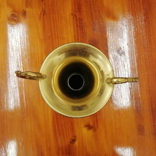 Vintage Gold-Plated Amphora Vase like new with dragon handles