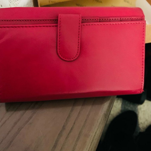 Lavor leather wallet new, large size, red color