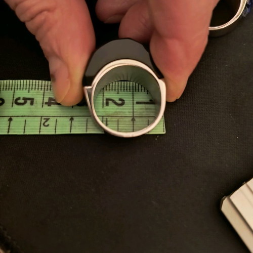 Steel ring used with green glass