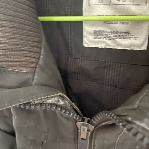 Men's jacket large used with abrasions, grey and brown