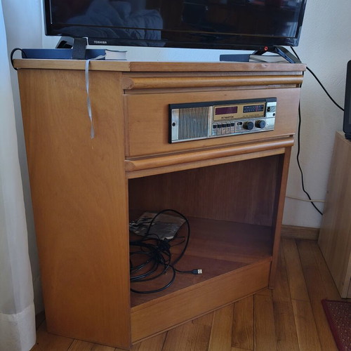 Solid Wood Stereo Cabinet like new with Storage Spaces