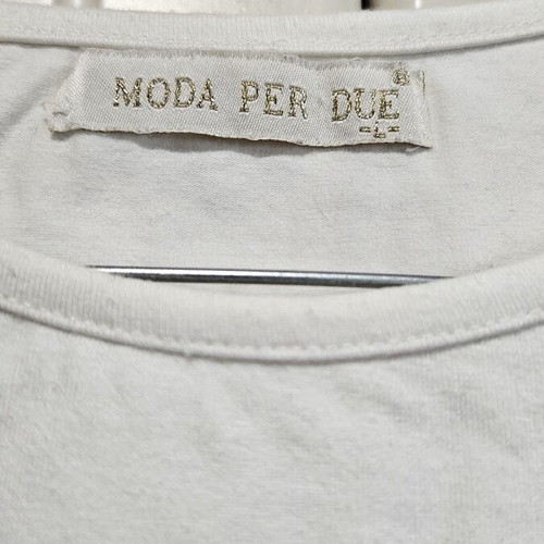 Moda Per Due Basic T-shirt, white with colorful details, size L