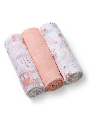 Babyono muslin swaddle blankets powder pink 70x70cm 3 pcs