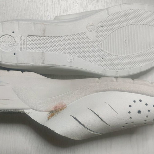 Summer white slippers with soft leather and terry insole like new