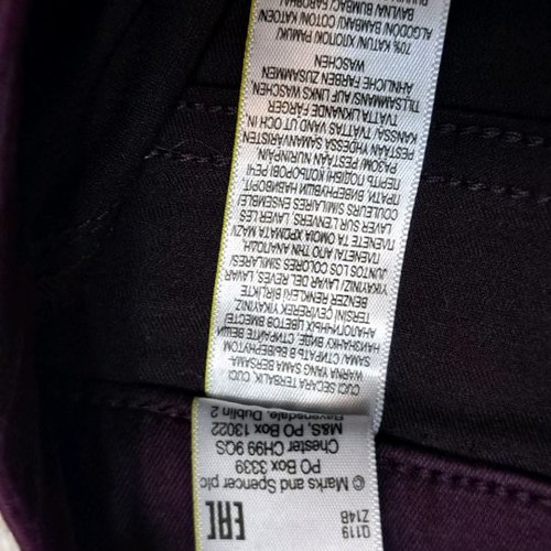 M&S purple pants used, size 20, elastic, cotton blend