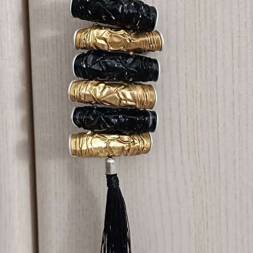 Long Double-Sided Necklace new, black and gold