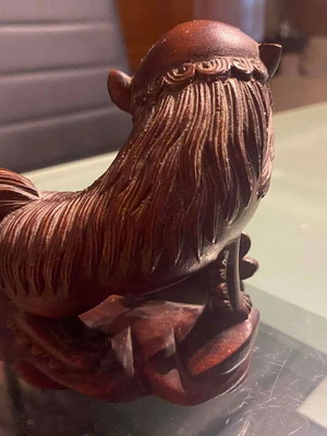 Chinese Foo Dog statue used, 19th century with detailed carvings