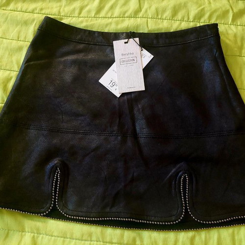 Bershka black short skirt with silver studs new Medium 38/10