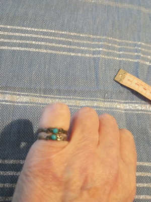 Silver 925 rings with turquoise stone like new, set of 2