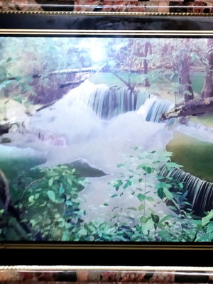 Πίνακας μεταλλικός τοπίο με ρωγμή στο τζάμι, διαστάσεις 50×40