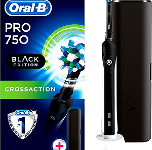 Σφραγισμένη, καινούρια, εγγύηση Oral-B Pro 750 CrossAction Black Edition Ηλεκτρική Οδοντόβουρτσα
