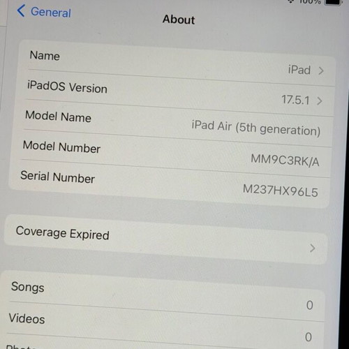 iPad Air 5th generation used, M1 chip, 64GB, Touch ID