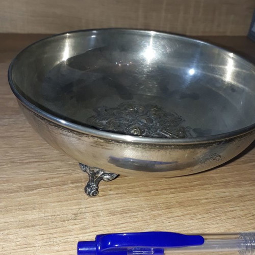 Silver-plated serving dish used 14cm