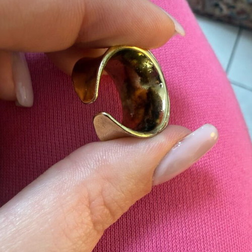 Zara minimal gold steel rose champagne ring like new