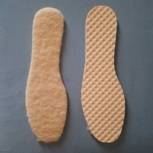 Thermal shoe insoles made of pure wool, size 44-45