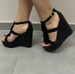 Makis Kotris platform shoes used, full leather, size 37, black