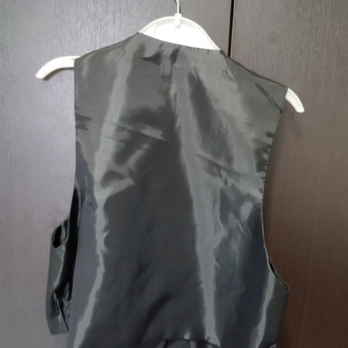 Children's black suit like new with shirt, bow tie and vest
