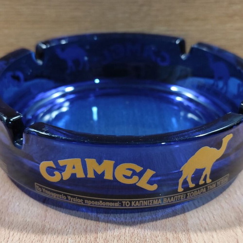 Camel glass ashtray used, vintage advertising