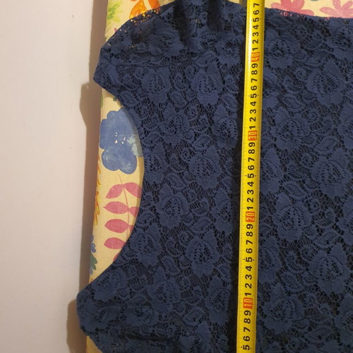 Iso blue lace dress long-sleeve with fringes like new