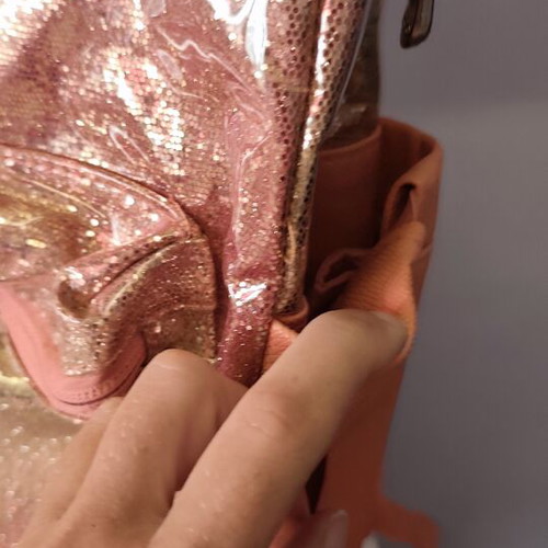 Polo Queenox backpack, pink rose gold glitter