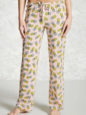 Forever 21 pineapple pajama pants pink new large