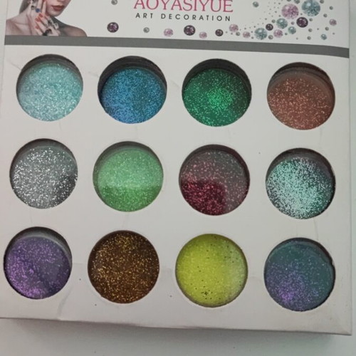 Σετ 12 Χρώματα Nail Art Glitter Καινούργιο - Art Decoration