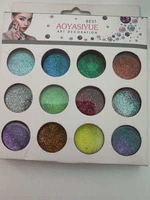 Σετ 12 Χρώματα Nail Art Glitter Καινούργιο - Art Decoration