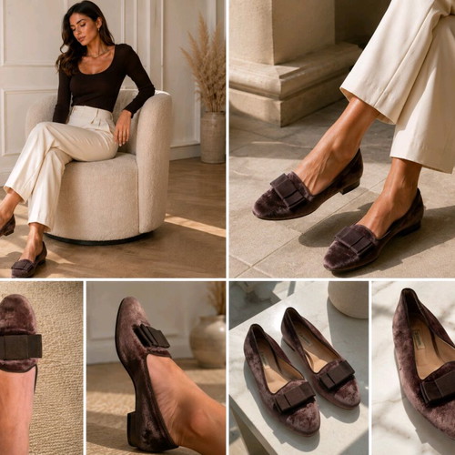 Kalogirou ballerinas used, size 38, velvet with anti-slip insole