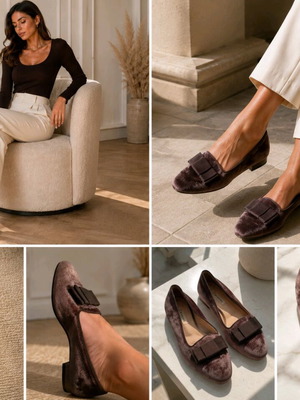 Kalogirou ballerinas used, size 38, velvet with anti-slip insole