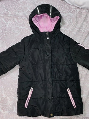 Jacket for girl 6-8 years, size 128 cm, like new, black-pink