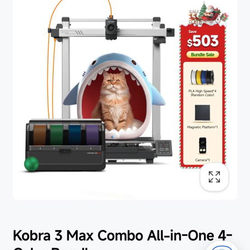 Anycubic Kobra 3 Max 3D εκτυπωτής σαν καινούργιο με δώρο Ace Pro