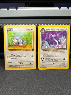 Vintage Dratini and Dark Dragonair Pokemon TCG bundle like new
