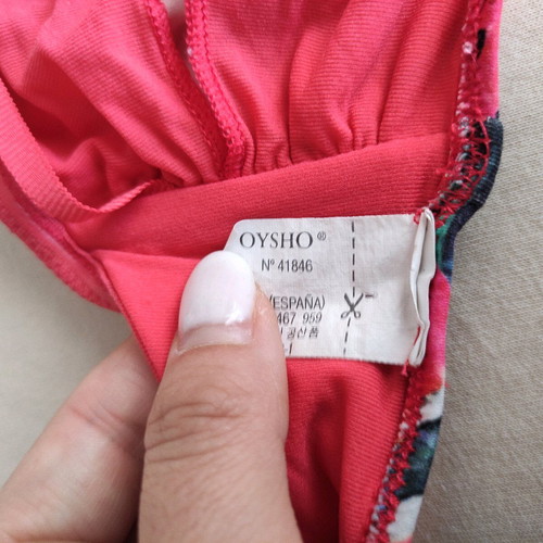 Oysho strapless bikini top used, colorful, size M