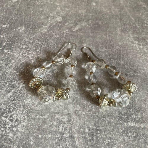 Dangling earrings used with white stones silver