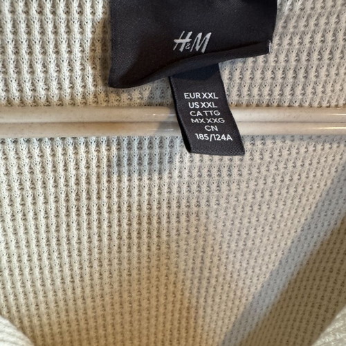 H&M men's collar shirt XXL, white beige