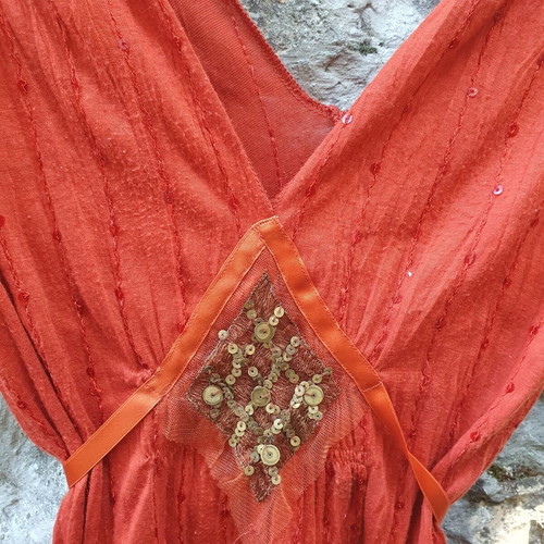 Te Quiero Orange Sequin Top size S used