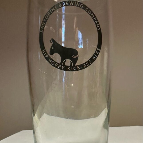Rare collectible 0.33l beer glass used from Santorini brewery