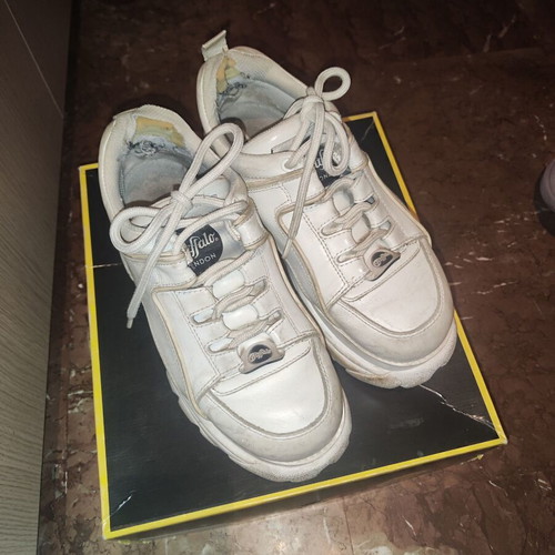 Buffalo platform shoes used, white, size 38
