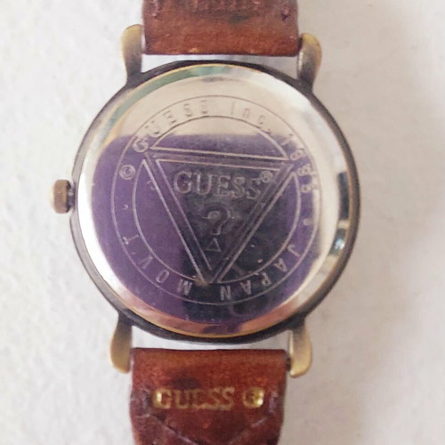 Guess women's vintage watch used with leather strap