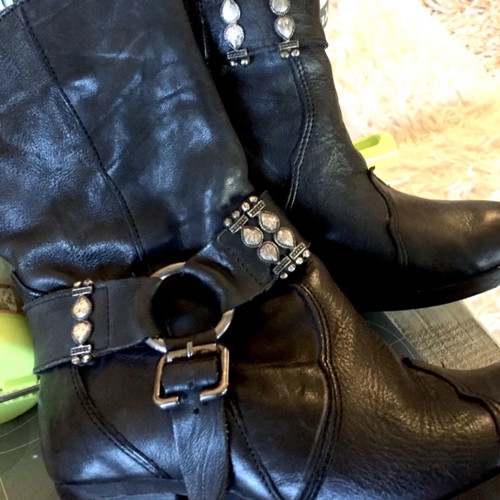 Handmade leather western ankle boots size 37, black