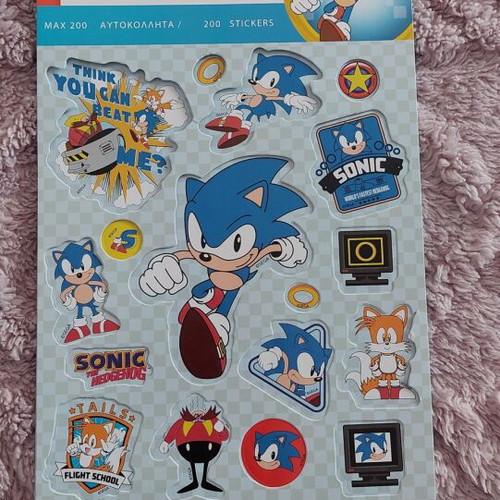 Sega Sonic The Hedgehog stickers new, pack of 200