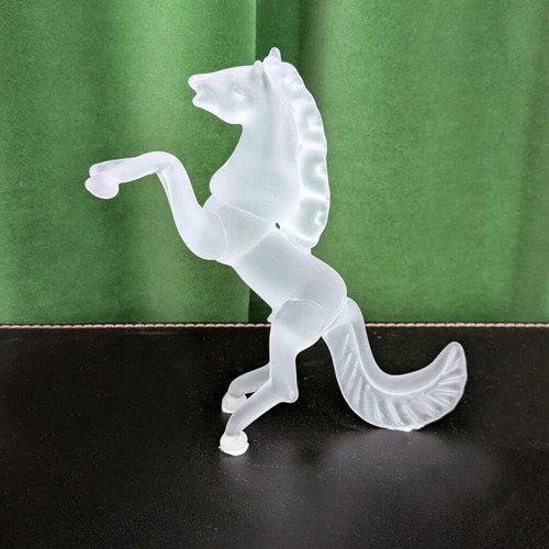 Frosted Glass Horse Figurine 15 cm like new