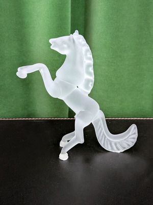 Frosted Glass Horse Figurine 15 cm like new