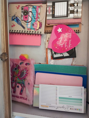 School Supplies and Various Items for Girls, 70 Pieces, Like New