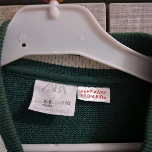 Zara college jacket for boy 5-6 years 116cm like new, white and green