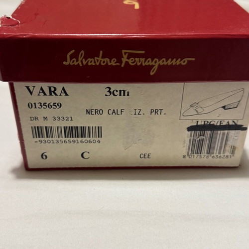 Salvatore Ferragamo Vara Bow pumps size 36.5 black calf Liz leather like new