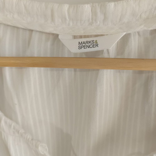 Marks & Spencer white long blouse used with neck cord