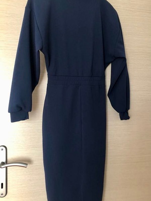 Women's midi blue dress Small new with 3/4 sleeves